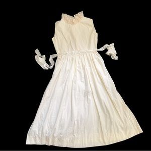 Vintage Handmade Ankle Length Cream Dress